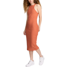 Midi Dresses on sale Nike Sportswear Chill Knit Slim Sleeveless Ribbed Midi Dress - Burnt Sunrise
