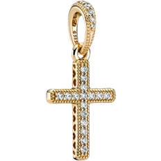 Pandora Sparkling Cross Pendant - Gold/Transparent