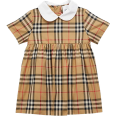 Elastane Dresses Burberry Baby's Check Stretch Cotton Dress with Bloomers - Archive Beige