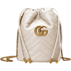 Gucci Damen Beuteltaschen Gucci GG Marmont Mini Bucket Bag - White