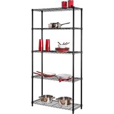 Stainless Steel Furniture Honey Can Do 5-Tier Heavy-Duty Black Shelving System 36x72"
