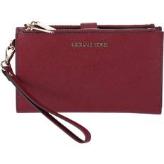 Michael Kors Jet Set Travel Large Double Zip Wristlet Phone Wallet - Dark Cherry