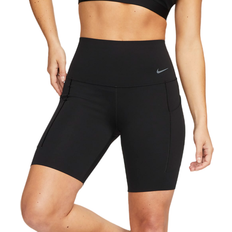 Reflectors Shorts Nike Women's Universa Medium-Support High-Waisted 20cm Biker Shorts with Pockets - Black