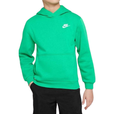 Nike Big Kid's Sportswear Club Fleece Pullover Hoodie - Stadium Green/White