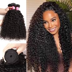 Sunber Jerry Curly Wave Brazilian Virgin Hair Black 16inch 3 Bundles