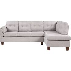 Plastic Furniture Lilola Home Dalia Light Gray Sofa 97" 4 Seater