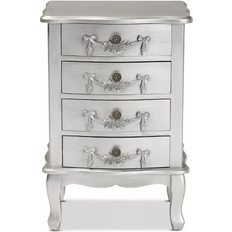 Baxton Studio Callen Brushed Silver Bedside Table 14.3x18.3"