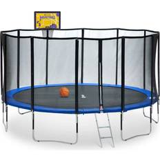 Trampolines ExacMe Luxury Trampoline 457cm + Premium Enclosure + Rectangular Basketball Hoop
