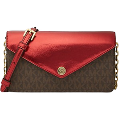 Michael Kors Jet Set Travel Small Signature Logo Clutch Crossbody Bag - Crimson