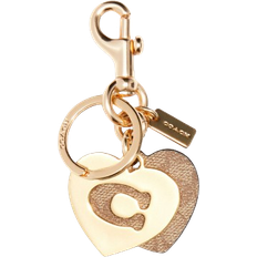 Coach Signature Hearts Key Ring - Gold/Khaki