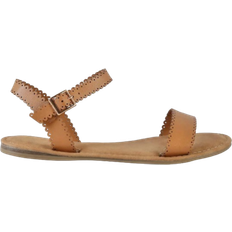 Shein Scalloped One Band Ankle Strap Sandals TAN