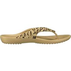 Synthetic Flip-Flops Crocs Kadee II Flip - Leopard Gold