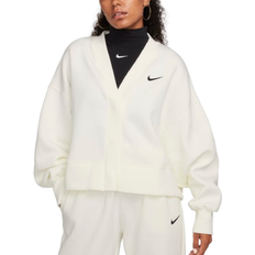 White Cardigans Nike Sportswear Phoenix Fleece Women's Over Oversized Cardigan - Sail/Black