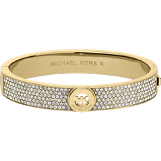 Michael Kors Stainless Steel Bracelets Michael Kors Pavé Fulton Hinge Bracelet - Gold/Transparent