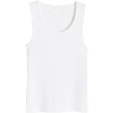 Baumwolle Tanktops H&M Ribbed Vest Top - White