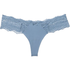 Victoria's Secret Dream Angels Lace-Trim Thong Panty - Blue