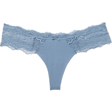 Victoria's Secret Dream Angels Lace-Trim Thong Panty - Blue