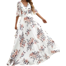 Ausgestellte Kleider - Damen Shein Backless A-line dress with floral pattern