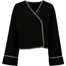 Polyester Jakker Gina Tricot Blanket Stitch Jacket - Black