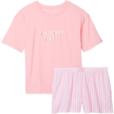 Pink Sleepwear Victoria's Secret Short Tee Jama Set - Pretty Blossom Stripes