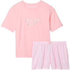 Victoria's Secret Short Tee Jama Set - Pretty Blossom Stripes