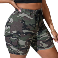 Shein Pants & Shorts Shein SXY Women Plus Size High Waisted Slim Fit Sexy Camo Cargo Denim Shorts