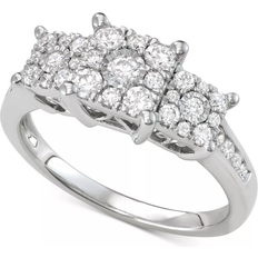 Women engagement rings Macy's Princess Triple Halo Engagement Ring - White Gold/Diamonds