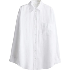 White - Women Shirts H&M Oversized Linen Shirt - White