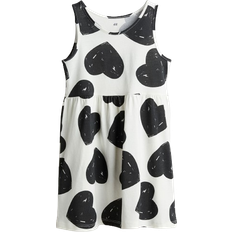 H&M Patterned Cotton Dress - White/Hearts