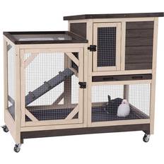 Aivituvin Indoor Rabbit Hutch with Pull out Tray Large