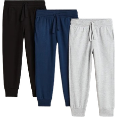 Kinderbekleidung H&M Joggpants 3-pack - Navy Blue/Light Gray Melange