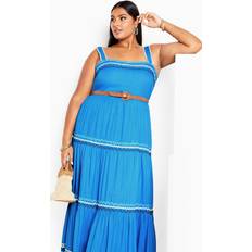 City Chic Blue - Women Clothing City Chic Paradiso Tiered Maxi Sundress