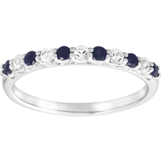 Welry Band Ring - White Gold/Blue/Transparent