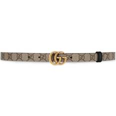Gucci Marmont Reversible Thin Belt - Beige/Ebony/Black