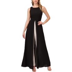 Adrianna Papell Clothing Adrianna Papell Colorblock Jumpsuit With Skirt Overlay - Black/Ivory