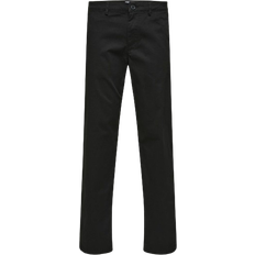 Selected New Miles 196 Straight Flex Chinos - Black