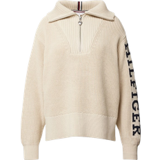 Tommy Hilfiger Half Zip Relaxed Fit Jumper - Classic Beige