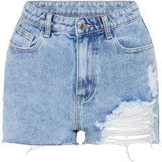 PrettyLittleThing S Shorts PrettyLittleThing Ripped Denim Mom Shorts - Vintage Wash