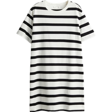 T-Shirt-Kleider H&M Cotton T-shirt Dress - White/Black