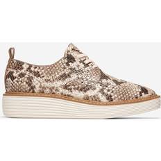 Women Oxford Cole Haan Women's ØriginalGrand Platform Wingtip Oxford Sandollar Snake Print-Ivory