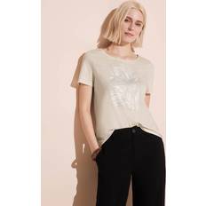 Beige - Damen T-Shirts Street One T-Shirt mit Folienprint