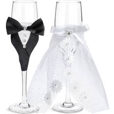Black Champagne Glasses Sparkle and Bash Wedding Champagne Glass 2