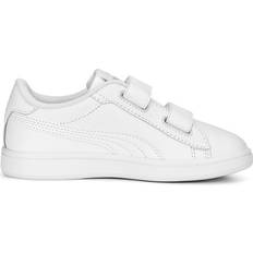 Puma Kid's Smash 3.0 Leather V - White/Cool Light Gray