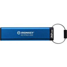 32 GB - USB Type-A Minnepenner Kingston IronKey Keypad 200 32GB USB 3.2 Gen 1