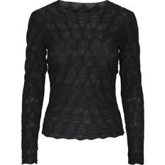 Pieces Lola Long Sleeved Top - Black