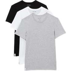 Jersey Oberteile Lacoste Men's Crew Neck Loungewear T-shirt 3-pack - White/Grey Chine/Black