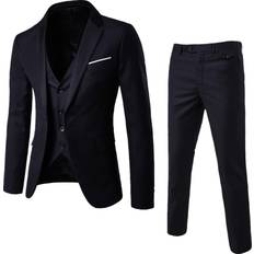 Wulful Men’s Slim Fit Suit - Black