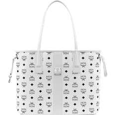 MCM Visetos Reversible Shopper Bag - White