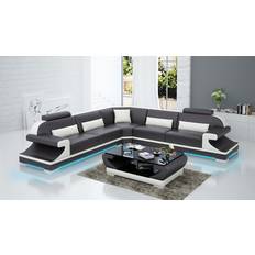 Weiß Sofas JV Furniture Modern Black Sofa 289cm 4-Sitzer