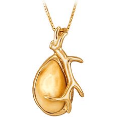 Frontier Elk Antler Pendant Necklace - Gold